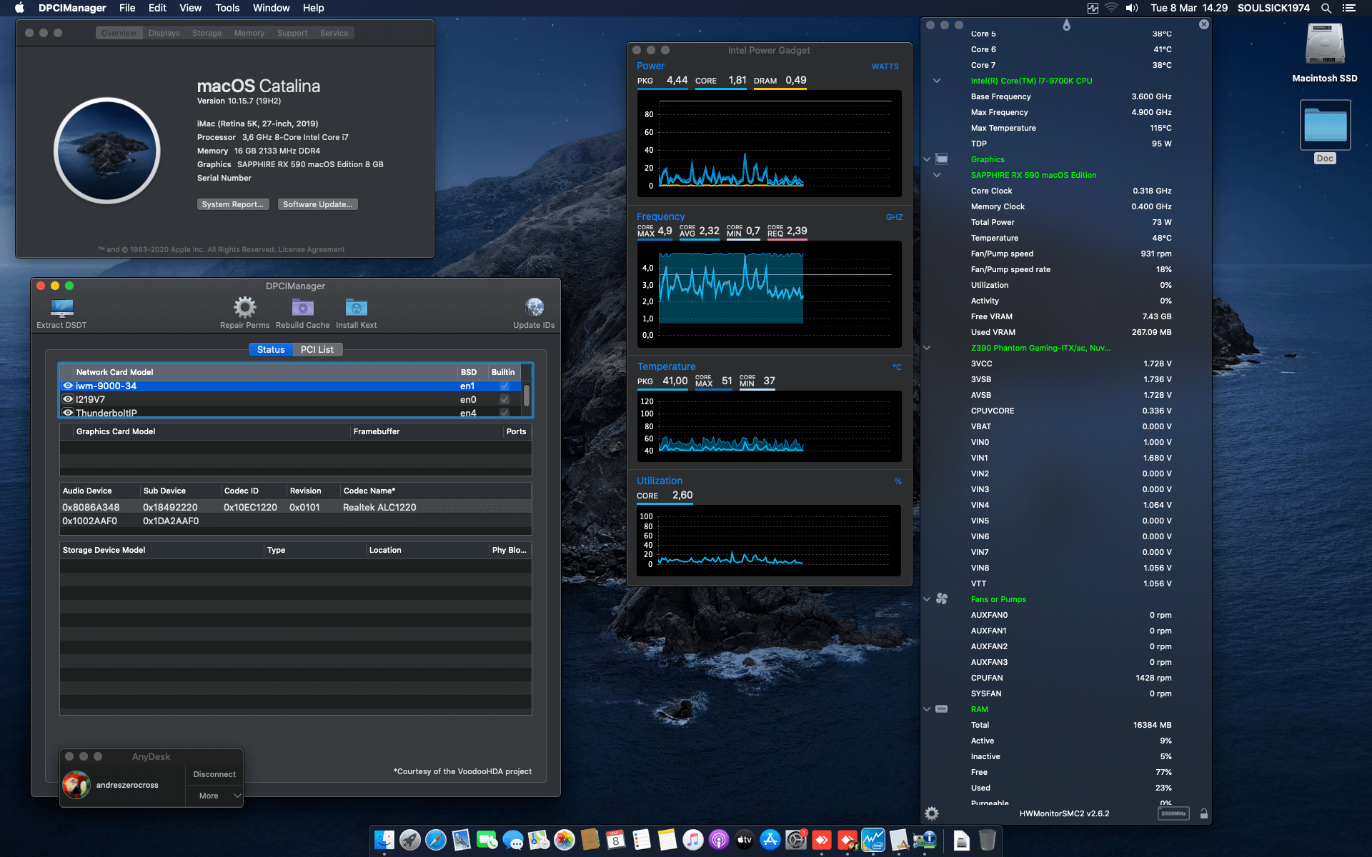 Success Hackintosh macOS Catalina 10.15.7 Build 19H2 in Asrock Z390 Phantom Gaming-ITX/AC + Intel Core i7 9700K + Sapphire RX 590
